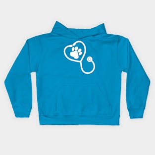 stethoscope with paw print Kids Hoodie